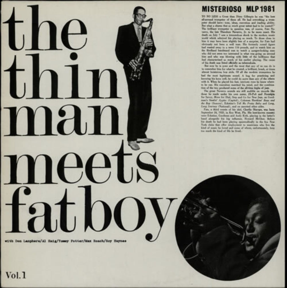 Wardell Gray The Thin Man Meets Fat Boy Vol. I UK vinyl LP album (LP record) MLP1981