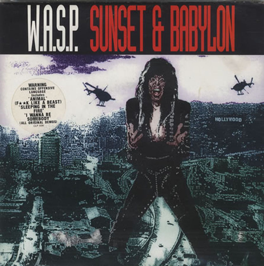 WASP Sunset & Babylon - Poster Sleeve UK 7" vinyl single (7 inch record / 45) CLP698