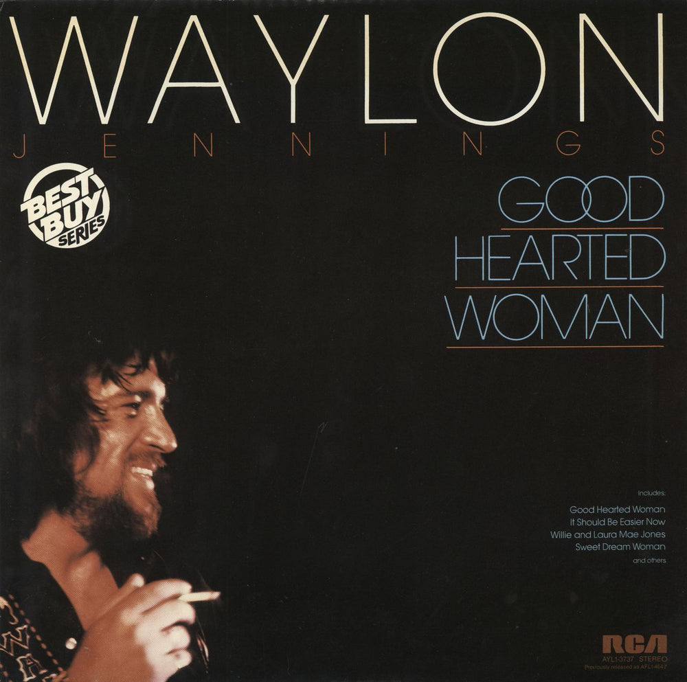 Waylon Jennings Good Hearted Woman Canadian vinyl LP album (LP record) AYL1-3737