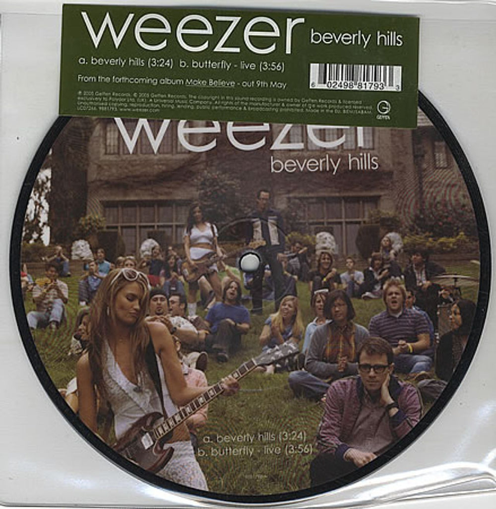 Weezer Beverly Hills UK 7" vinyl picture disc (7 inch picture disc single) 9881793