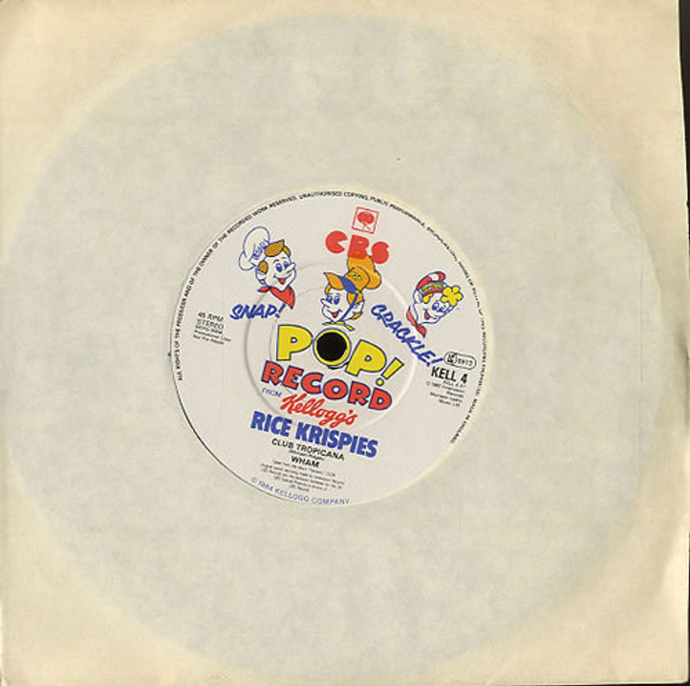 Wham Club Tropicana - Rice Krispies UK Promo 7" vinyl single (7 inch record / 45) KELL4