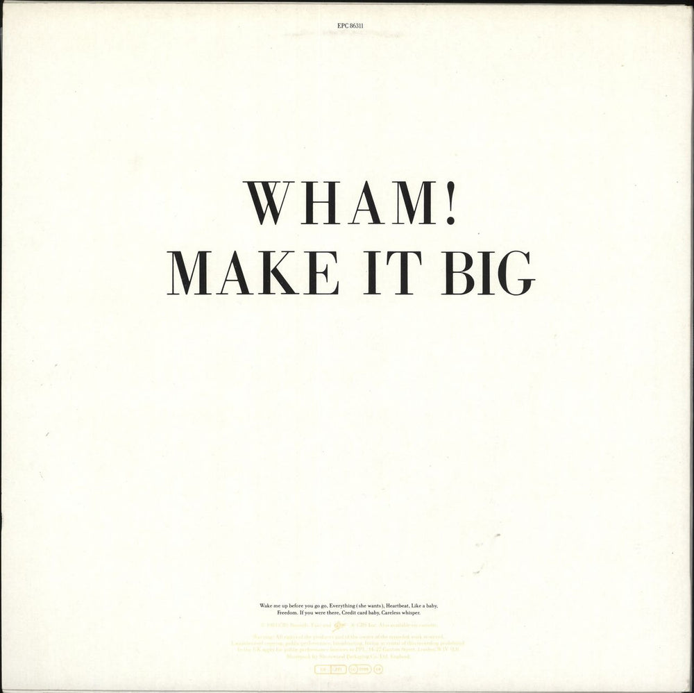 Wham Make It Big + Poster - EX UK vinyl LP album (LP record)