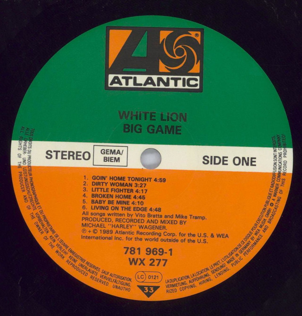 White Lion Big Game + Poster - promo UK Promo vinyl LP album (LP record) WHTLPBI820674