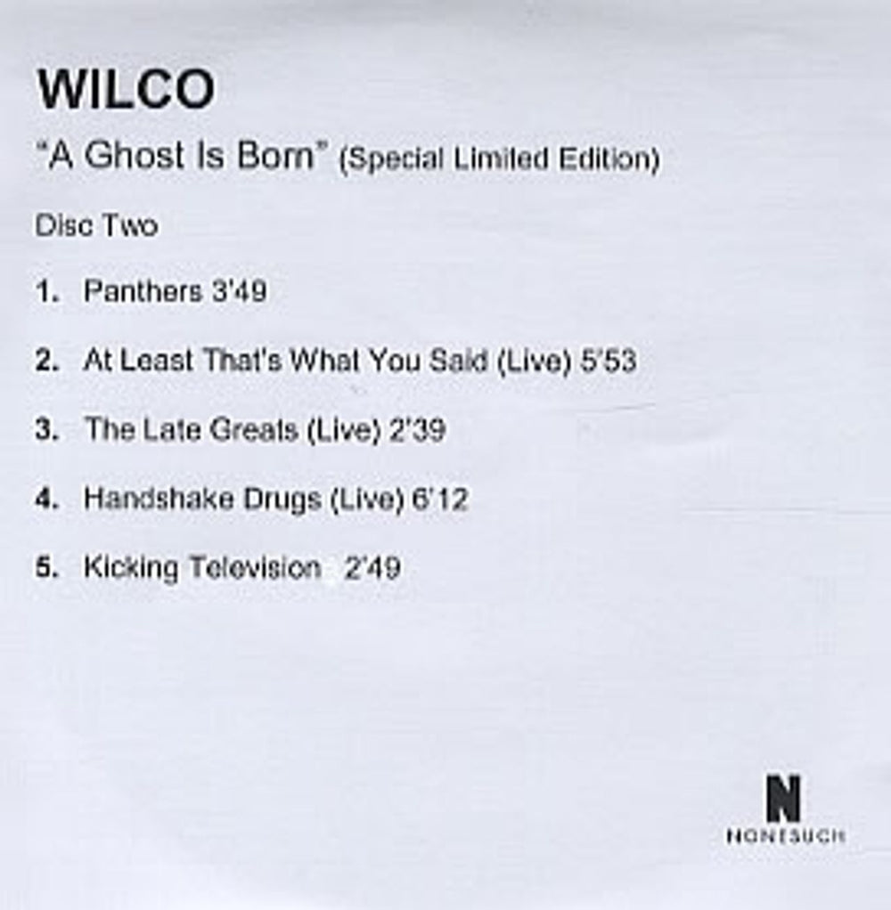 Wilco A Ghost Is Born UK Promo CD-R acetate CD-R