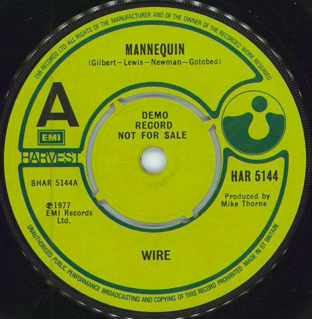 Wire Mannequin UK Promo 7" vinyl single (7 inch record / 45) WIR07MA294741