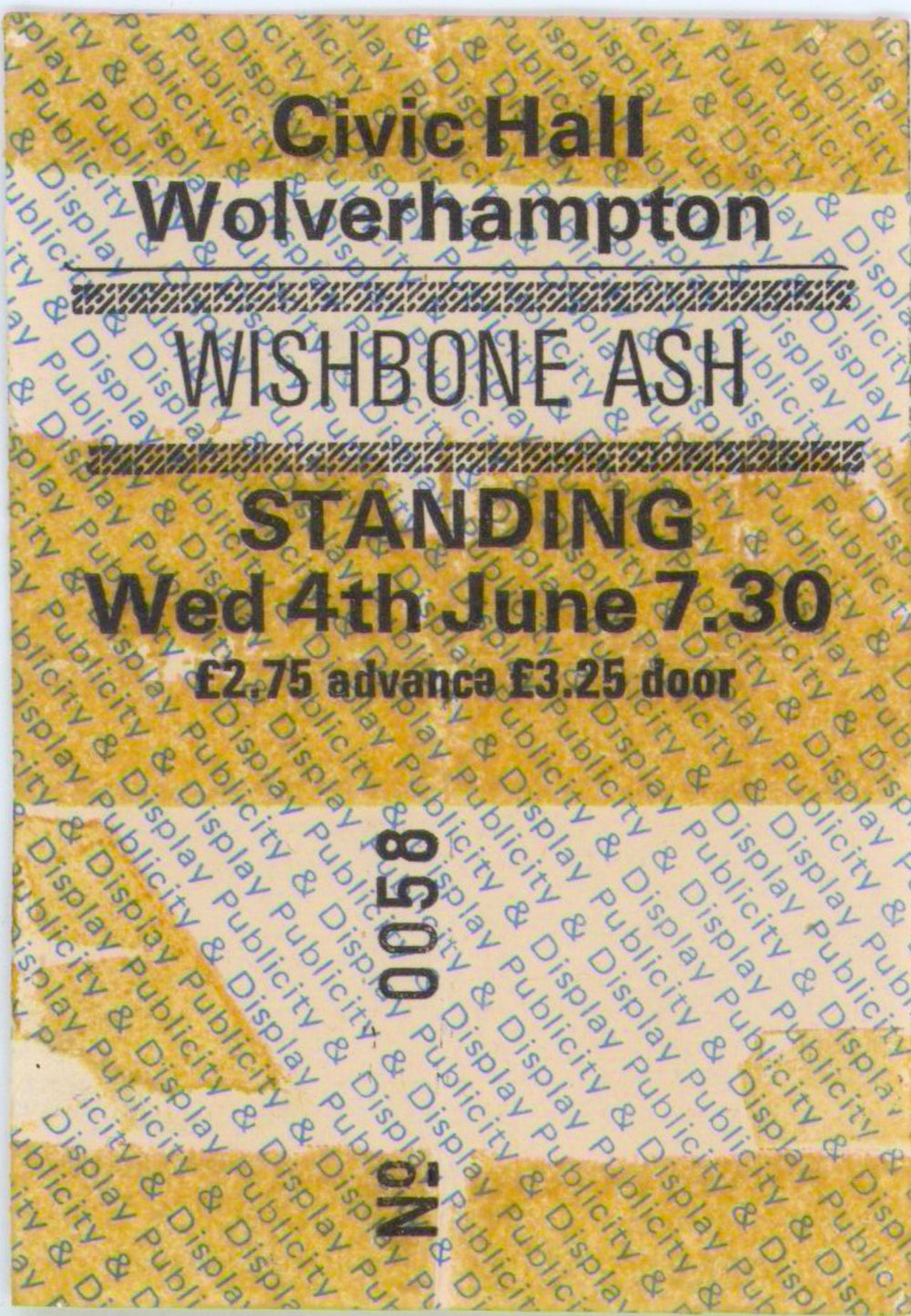 Wishbone Ash Just Testing + ticket stub UK tour programme WSHTRJU788348