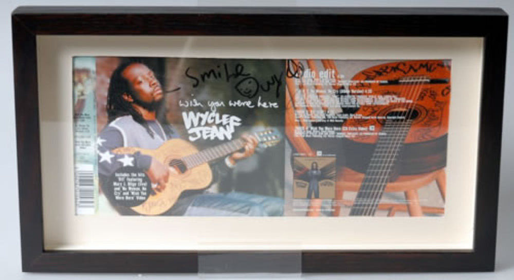 Wyclef Jean Wish You Were Here - Autographed & Framed Artwork UK memorabilia SIGNED SLEEVE ARTWORK