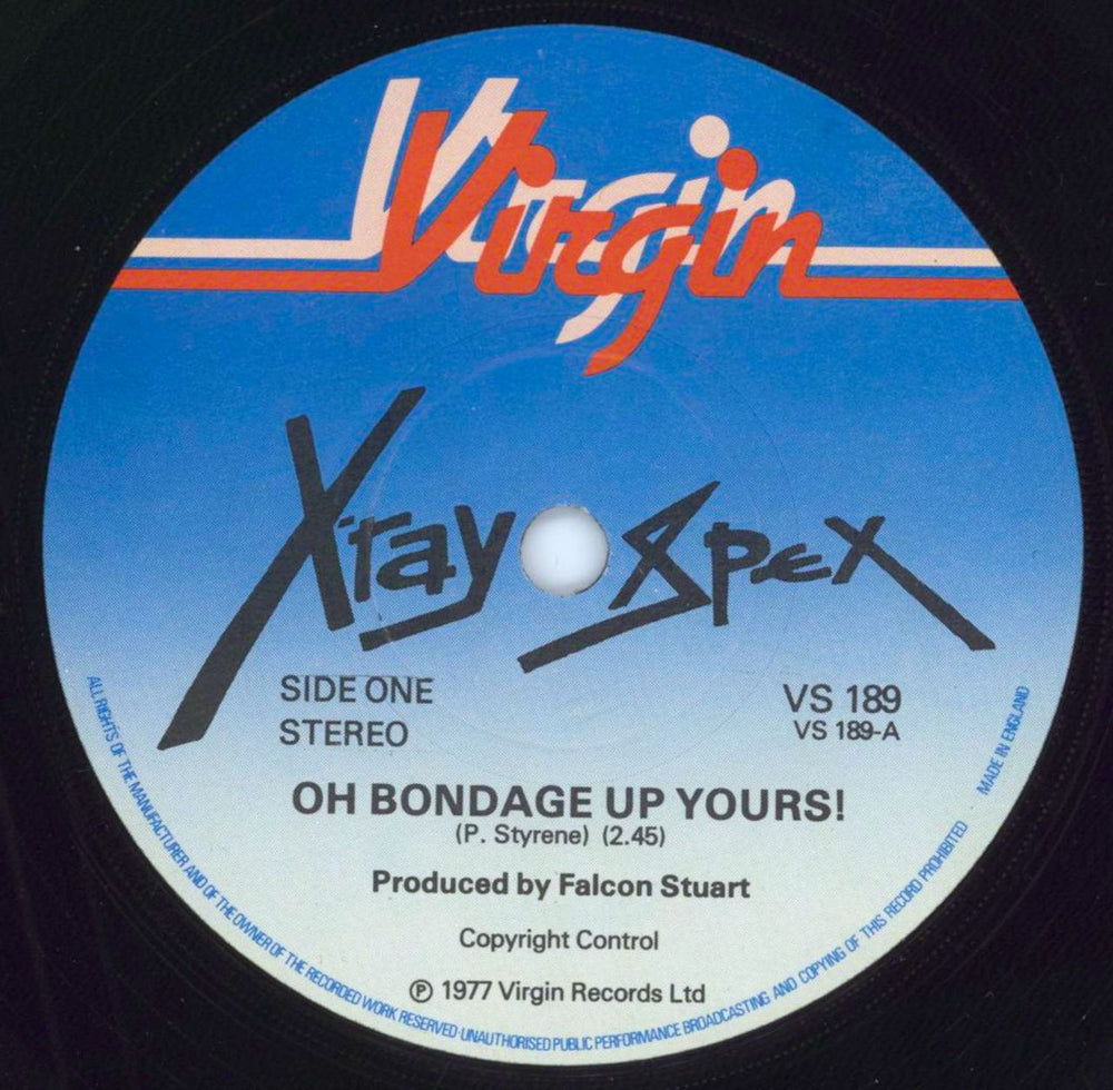 X-Ray Spex Oh Bondage Up Yours! - P/S UK 7" vinyl single (7 inch record / 45) X-R07OH577813