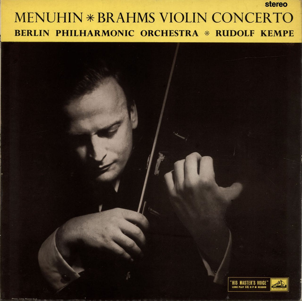 Yehudi Menuhin Brahms Violin Concerto UK vinyl LP album (LP record) ASD264