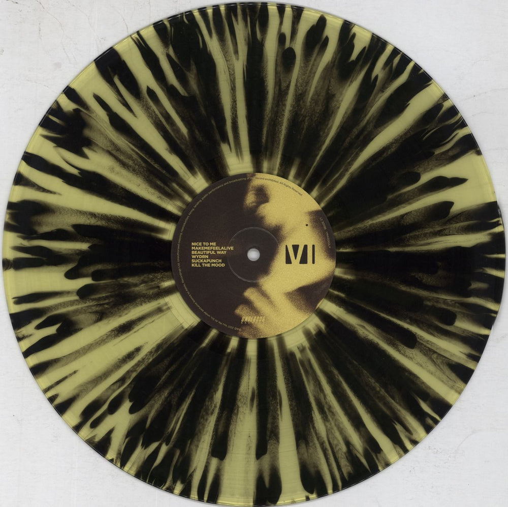 You Me At Six Suckapunch - Yellow / Black Splattered UK vinyl LP album (LP record) YMILPSU816960