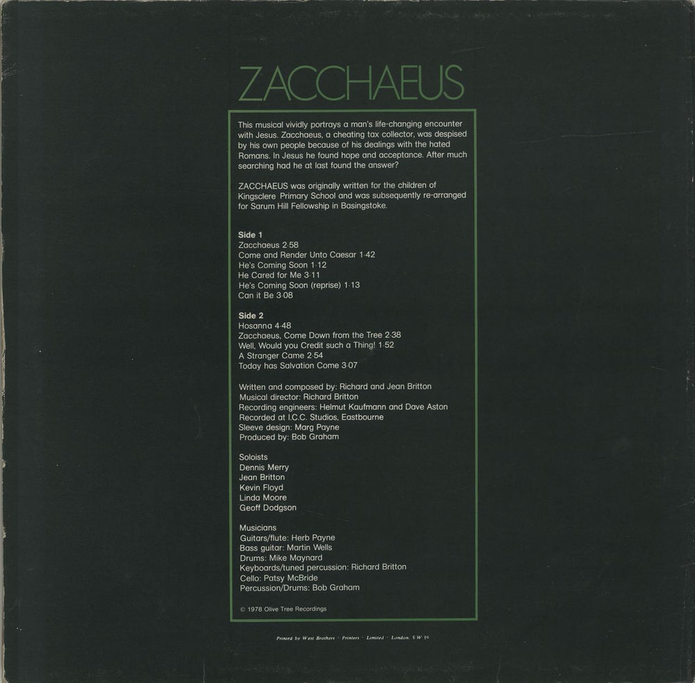 Zacchaeus Zacchaeus UK vinyl LP album (LP record) ZAGLPZA682499