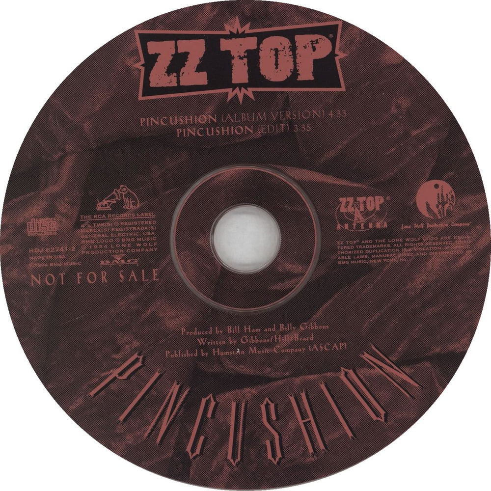 ZZ Top Pincushion US Promo CD single (CD5 / 5") RDJ62741-2