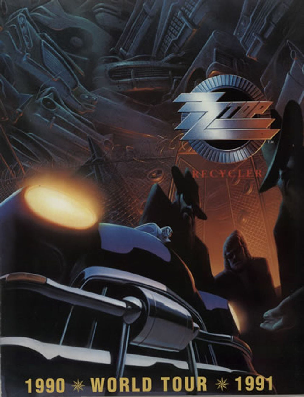 ZZ Top Recycler 1990/91 World Tour + ticket stubs UK tour programme TOUR PROGRAMME